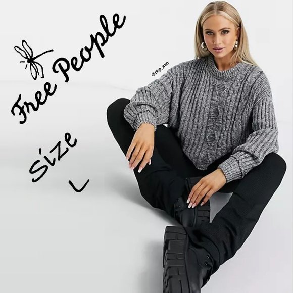 Free People On Your Side Pullover Sweater Sz L - Picture 1 of 8